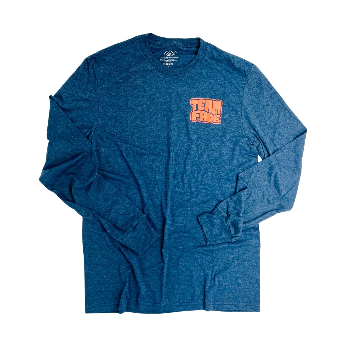 LONG SLEEVE TEAM FADE TEE-HEATHER NAVY