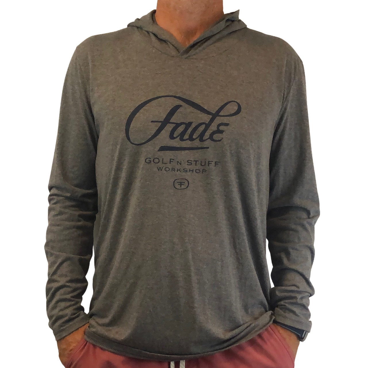 FADE LOGO LAYER HOODIE-GREY-NAVY