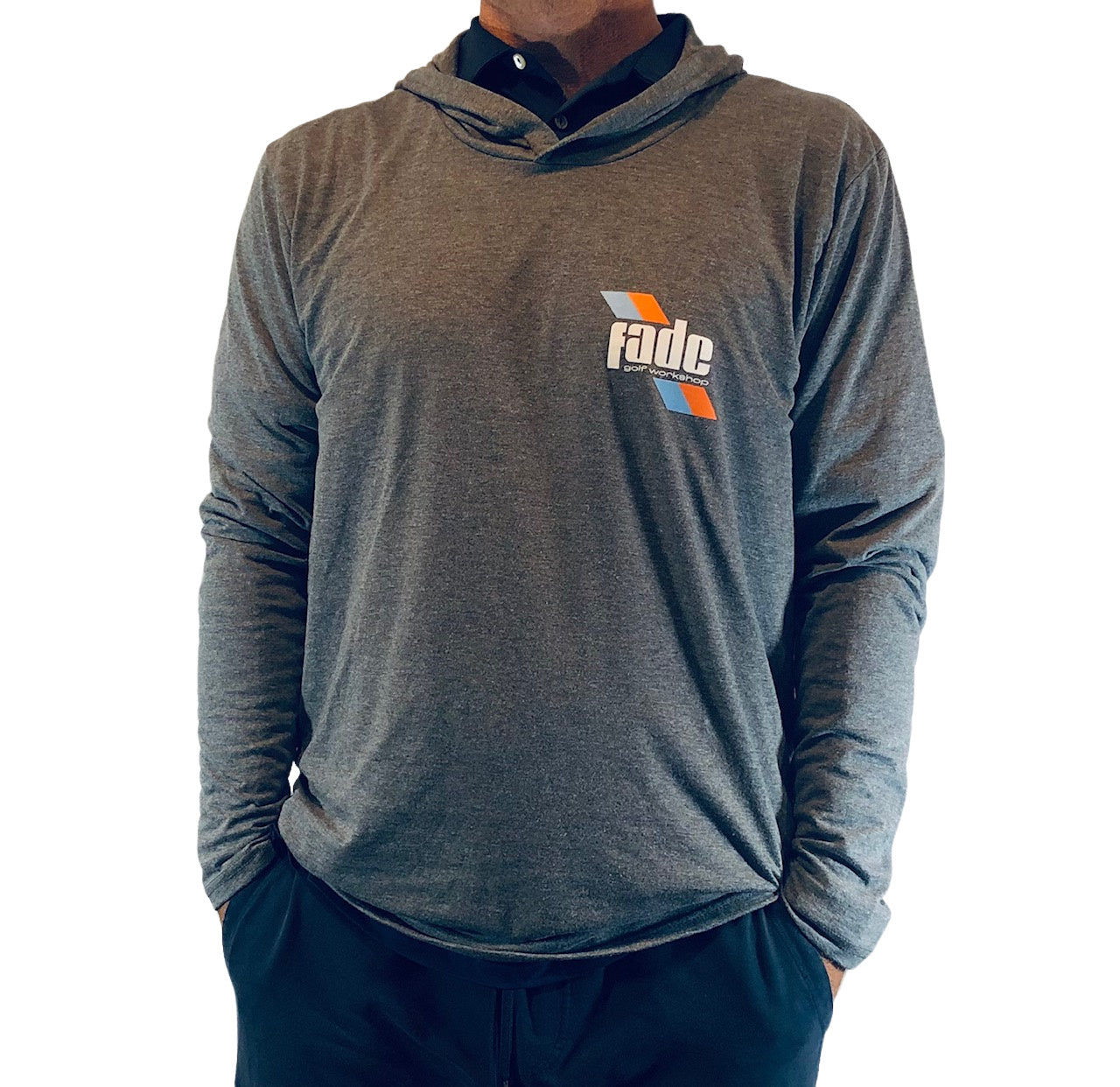 FADE RANGE TEE HOODIE-HEATHER GREY HEATHER