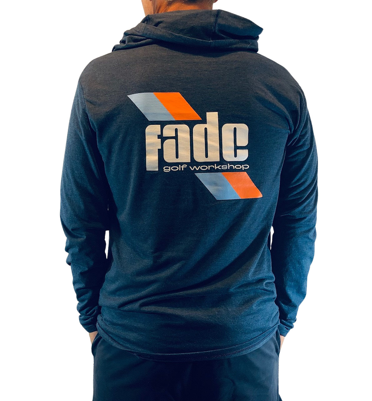 FADE RANGE TEE HOODIE-HEATHER NAVY