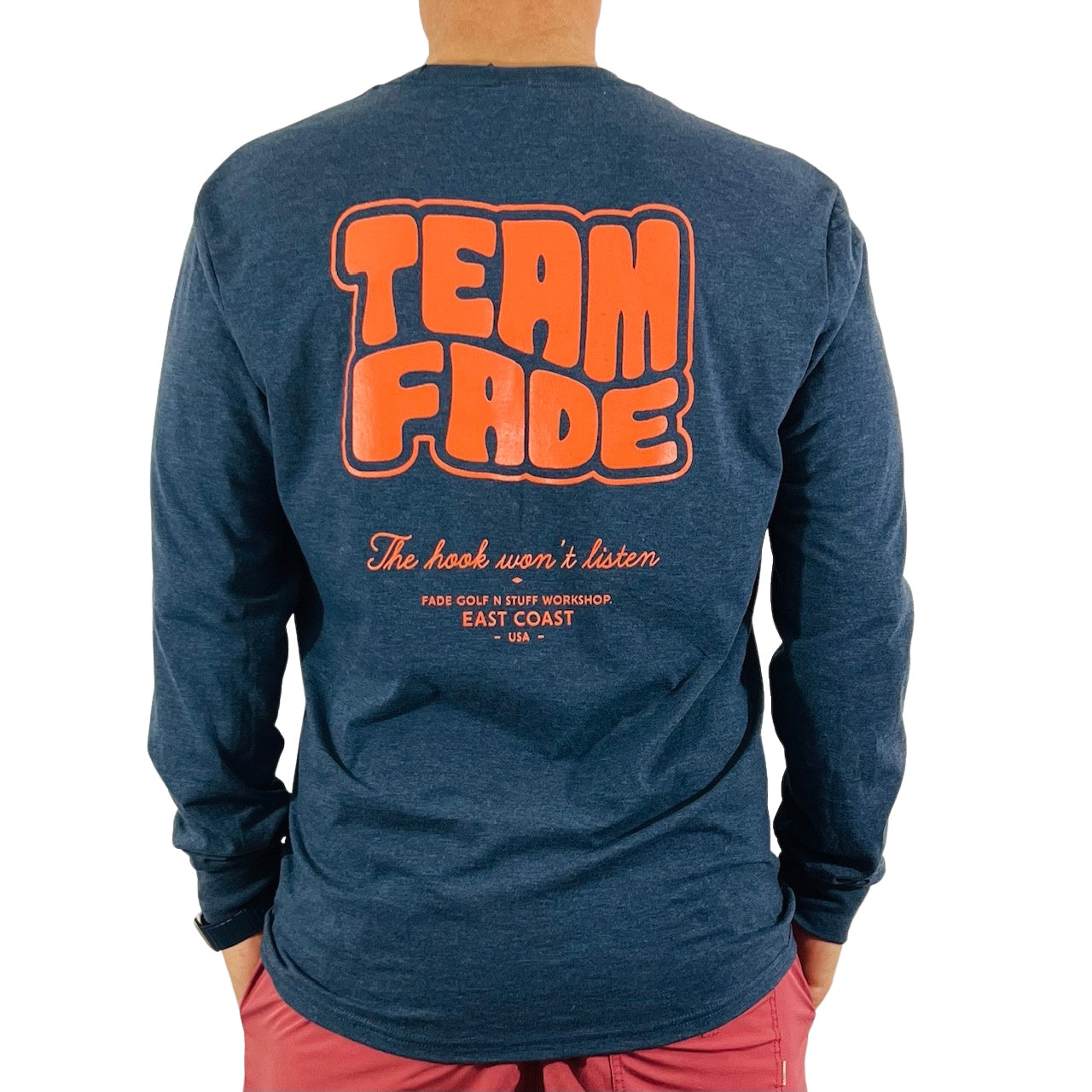 LONG SLEEVE TEAM FADE TEE-HEATHER NAVY