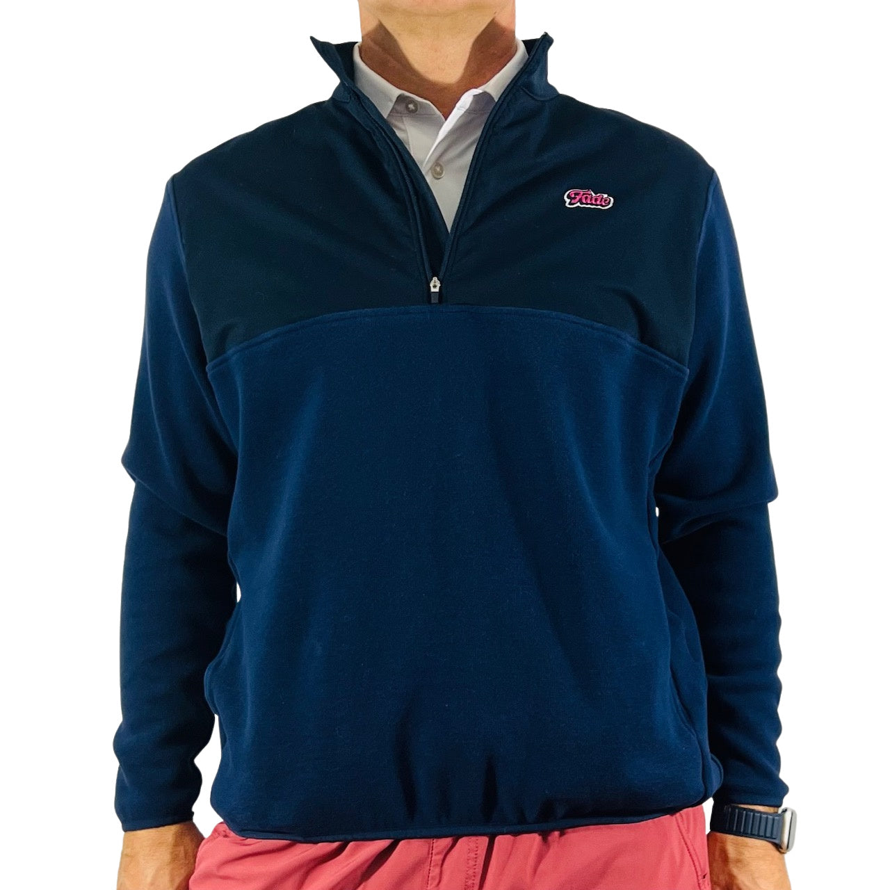 FADE-TWO DOWN HYBRID 1/4 ZIP NAVY/MIDNIGHT