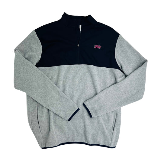 FADE-TWO DOWN HYBRID 1/4 ZIP   GRY HEATHER/MIDNIGHT
